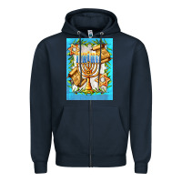 Navy candlestick with parchment Zipper Hoodie - AdoDesignShop