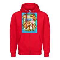 Red candlestick with parchment Zipper Hoodie - AdoDesignShop