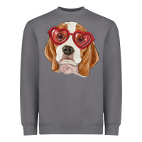 Storm beagle with love glasses Heavyweight Sweatshirt - RanaPortraitStore