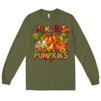 Army Green farm fresh pupkins Long Sleeve Tee - AdoDesignShop