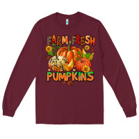 Burgundy farm fresh pupkins Long Sleeve Tee - AdoDesignShop