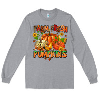Heather Grey farm fresh pupkins Long Sleeve Tee - AdoDesignShop