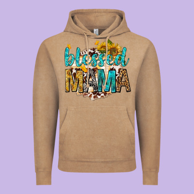 Blessed Mama With Sunflowers Vintage Hoodie Designed By Texasbilliewilder