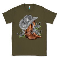 Army Green gray cowgirl and roses Classic Tee - AdoDesignShop