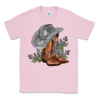 Bubblegum Pink gray cowgirl and roses Classic Tee - AdoDesignShop