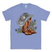 Colony Blue gray cowgirl and roses Classic Tee - AdoDesignShop