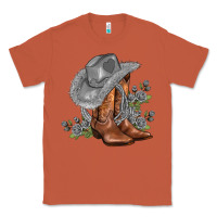 Copper gray cowgirl and roses Classic Tee - AdoDesignShop