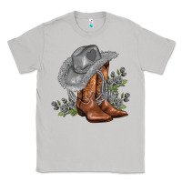 Moon Dust gray cowgirl and roses Classic Tee - AdoDesignShop