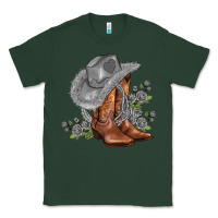 Sports Green gray cowgirl and roses Classic Tee - AdoDesignShop