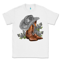 White gray cowgirl and roses Classic Tee - AdoDesignShop
