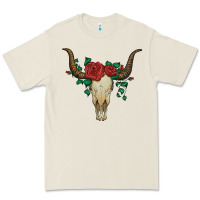 Bone bull skull with roses Premium Tee - Artiststas