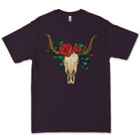 Plum bull skull with roses Premium Tee - Artiststas