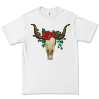 White bull skull with roses Premium Tee - Artiststas