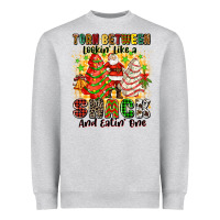 Heather Grey torn between looki like a snack and eatin one Heavyweight Sweatshirt - Zillion Design Studio
