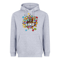 Heather Grey be kind Heavyweight Hoodie - MaliasSmallBusiness