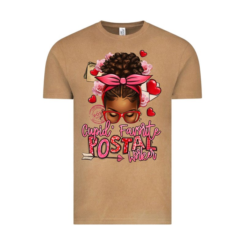 Cupid's Favorite Postal Worker Afro Messy Bun Vintage Tee by texasbilliewilder | Teevron