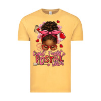 Vintage Mustard cupid's favorite postal worker afro messy bun Vintage Tee - texasbilliewilder
