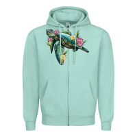 Seafoam sea turtle with lotus Zipper Hoodie - Artiststas
