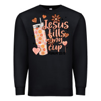 Black valentine jesus fills my cup Premium Sweatshirt - MaliasSmallBusiness