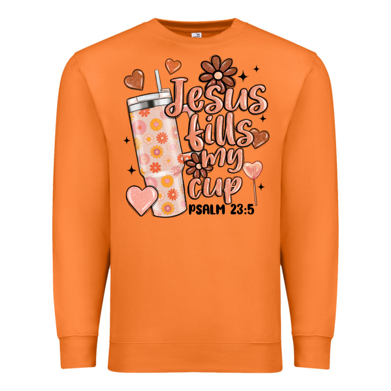 Valentine Jesus Fills My Cup Premium Sweatshirt by MaliasSmallBusiness | Teevron
