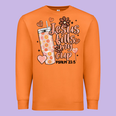 Valentine Jesus Fills My Cup Premium Sweatshirt Designed By Maliassmallbusiness