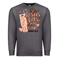 Charcoal Heather valentine jesus fills my cup Premium Sweatshirt - MaliasSmallBusiness