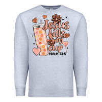 Heather Grey valentine jesus fills my cup Premium Sweatshirt - MaliasSmallBusiness