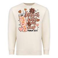 Sandshell valentine jesus fills my cup Premium Sweatshirt - MaliasSmallBusiness