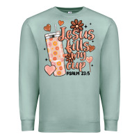 Seafoam valentine jesus fills my cup Premium Sweatshirt - MaliasSmallBusiness