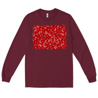 Burgundy bandana background Long Sleeve Tee - AdoDesignShop