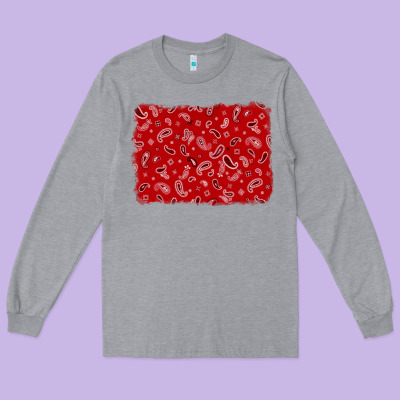 Bandana Background Long Sleeve Tee Designed By Adodesignshop
