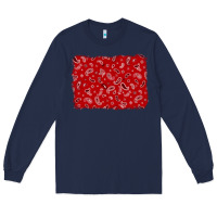 Navy bandana background Long Sleeve Tee - AdoDesignShop