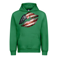 Emerald American Flag Lips Urban Hoodie - Bettercallsaul