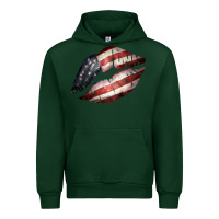 Forest Green American Flag Lips Urban Hoodie - Bettercallsaul