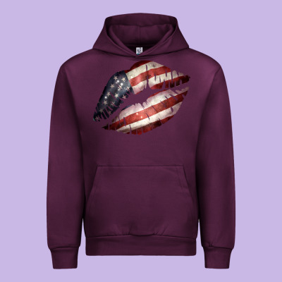 American Flag Lips Urban Hoodie Designed By Bettercallsaul
