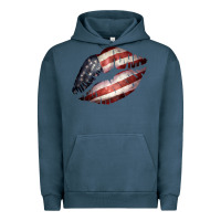 Pigment Midnight Navy American Flag Lips Urban Hoodie - Bettercallsaul