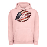 Pigment Salmon American Flag Lips Urban Hoodie - Bettercallsaul