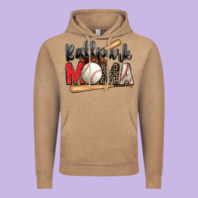 Ballpark Mama Baseball Vintage Hoodie Designed By Zillion Design Studio
