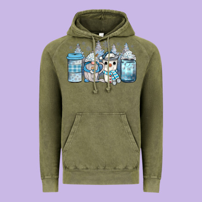 Winter Coffee Vintage Hoodie Designed By Jahusdesignshop