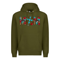 Army Green Western Mom With Cross Premium Hoodie - BundleAndBundleShop