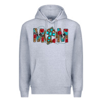 Heather Grey Western Mom With Cross Premium Hoodie - BundleAndBundleShop