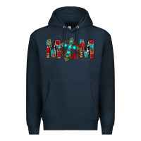 Navy Western Mom With Cross Premium Hoodie - BundleAndBundleShop
