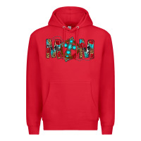 Red Western Mom With Cross Premium Hoodie - BundleAndBundleShop