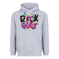 Heather Grey rock star Heavyweight Hoodie - MaliasSmallBusiness