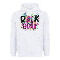 White rock star Heavyweight Hoodie - MaliasSmallBusiness