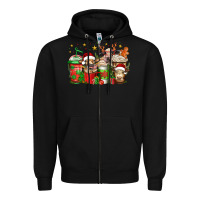 Black christmas cows coffee Zipper Hoodie - Jasminsmagicworld
