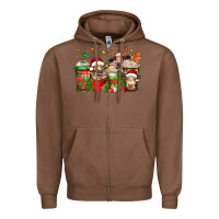 Chestnut christmas cows coffee Zipper Hoodie - Jasminsmagicworld