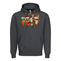 Smoke christmas cows coffee Zipper Hoodie - Jasminsmagicworld