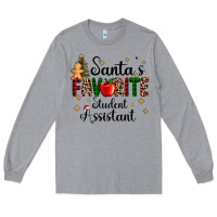 Heather Grey santa's favorite student assistant Long Sleeve Tee - AdoDesignShop