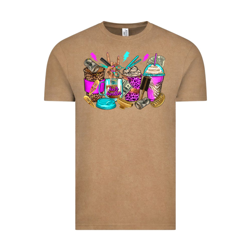 Hair Hustler Coffee Cups Vintage Tee by Zillion Design Studio | Teevron